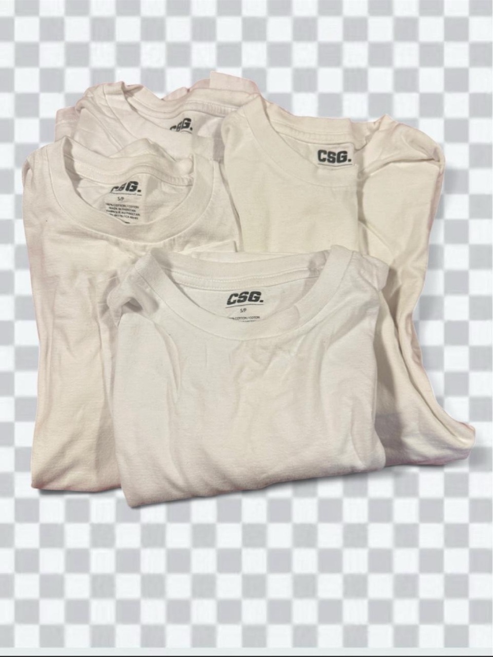 CSG White Crew Neck T-Shirts - Pack